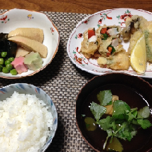 エビと野菜の湯葉巻き天ぷら