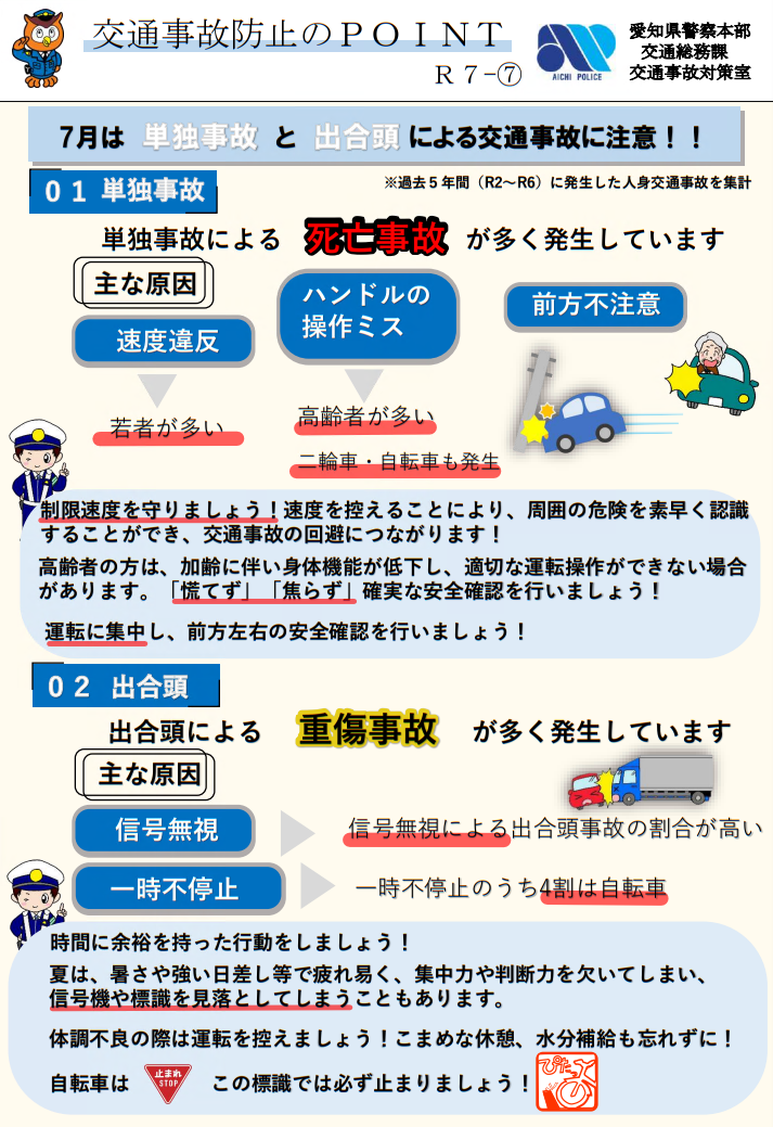 交通事故防止のPOINT