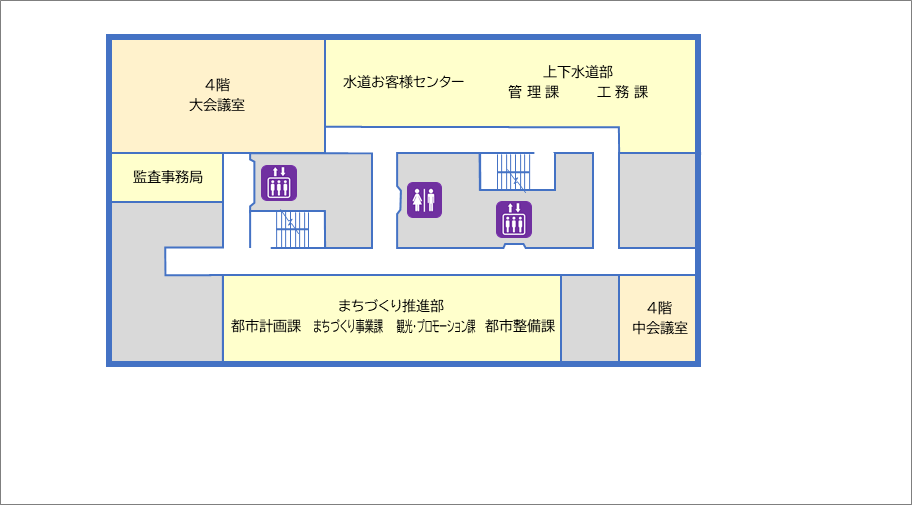 市庁舎4階案内図